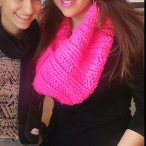 H&M neon pink neck scarf